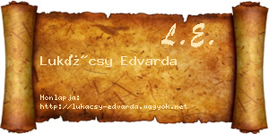 Lukácsy Edvarda névjegykártya